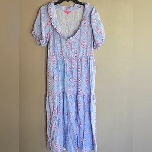 Women's Simply Southern Boho Western Tiered Midi Dress, Size Large